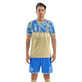 Men Customize Soccer Jersey with Short,  Print Your Name Number, Football Training Kit Lava Khaki